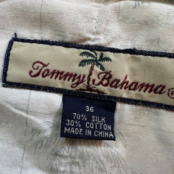 Tommy Bahama Pants 36x32 beige Pockets Chino Pleated herringbone Silk blend - Picture 6 of 7